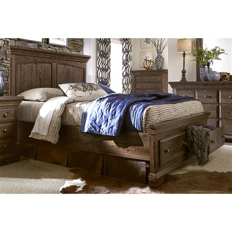Progressive furniture - Finish: Caramel. Arched headboard, framed with horizontal offset planking; headboard is KD. Cases feature shaped under top moldings, angular bracket foot base, shaped inset drawers with full extension drawer guides 